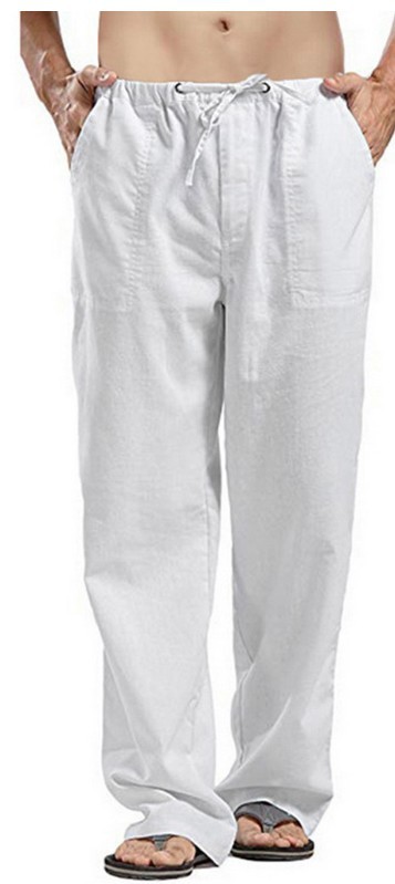 Title 6, Pantalones de lino de hombre talla grande con b...