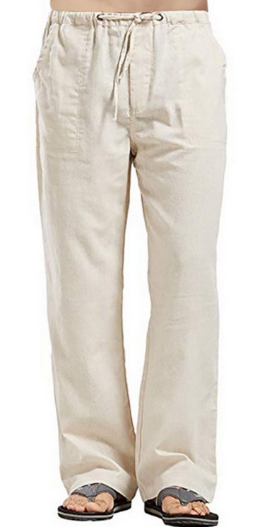 Title 12, Pantalones de lino de hombre talla grande con b...