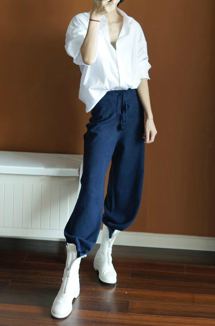 Title 2, High-waisted wide-leg cashmere pants