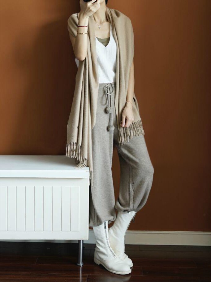 Title 11, High-waisted wide-leg cashmere pants