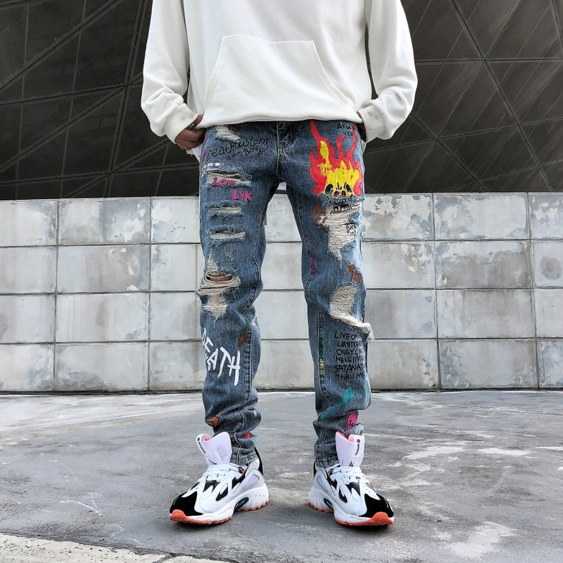 Title 4, Graffiti ripped jeans for a bold street style. ...