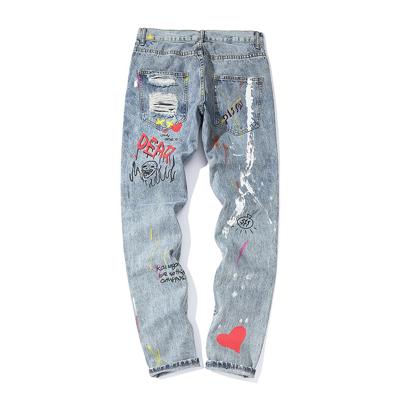 Title 6, Graffiti ripped jeans for a bold street style. ...