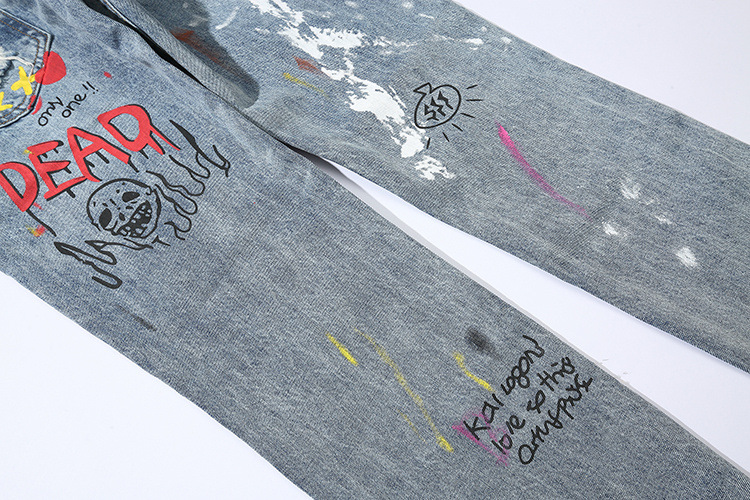 Title 13, Graffiti ripped jeans for a bold street style. ...