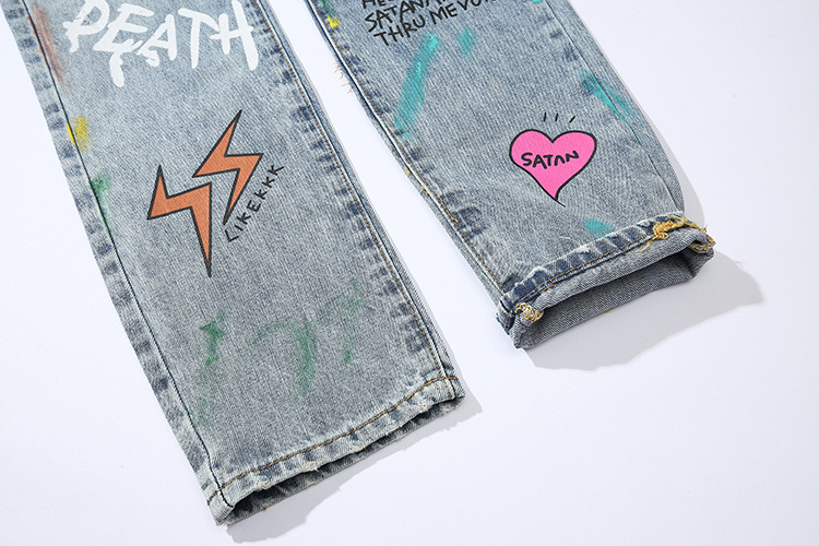 Title 15, Graffiti ripped jeans for a bold street style. ...