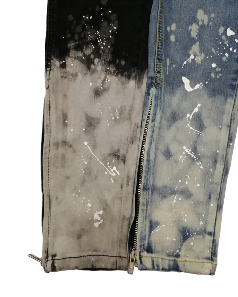 Title 10, Mens large size blue jeans with gradient color...