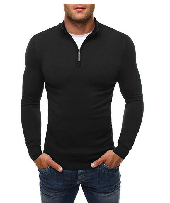 Title 2, Casual Zip Turtleneck Fashion Casual Pure Color...