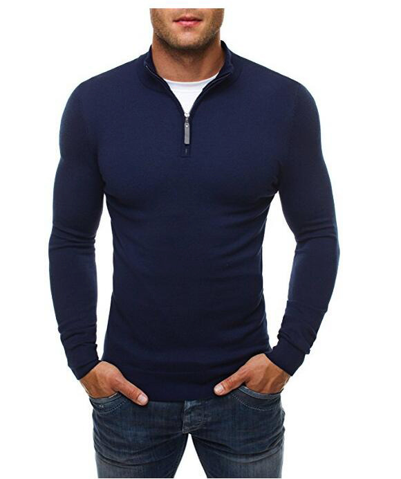 Title 6, Casual Zip Turtleneck Fashion Casual Pure Color...