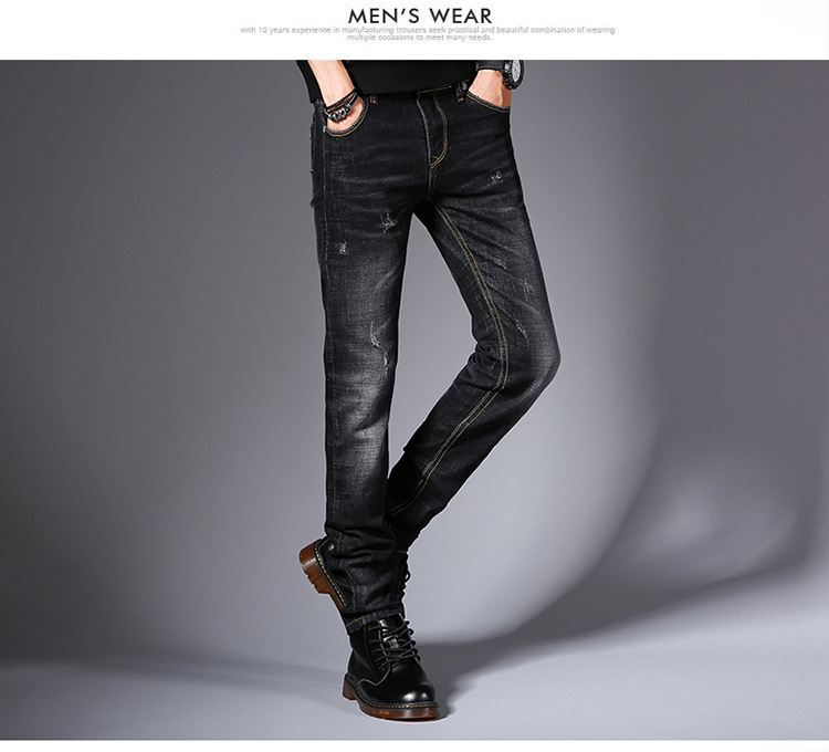 Title 3, Fall New Jeans for Men Korean Edition Fashion S...