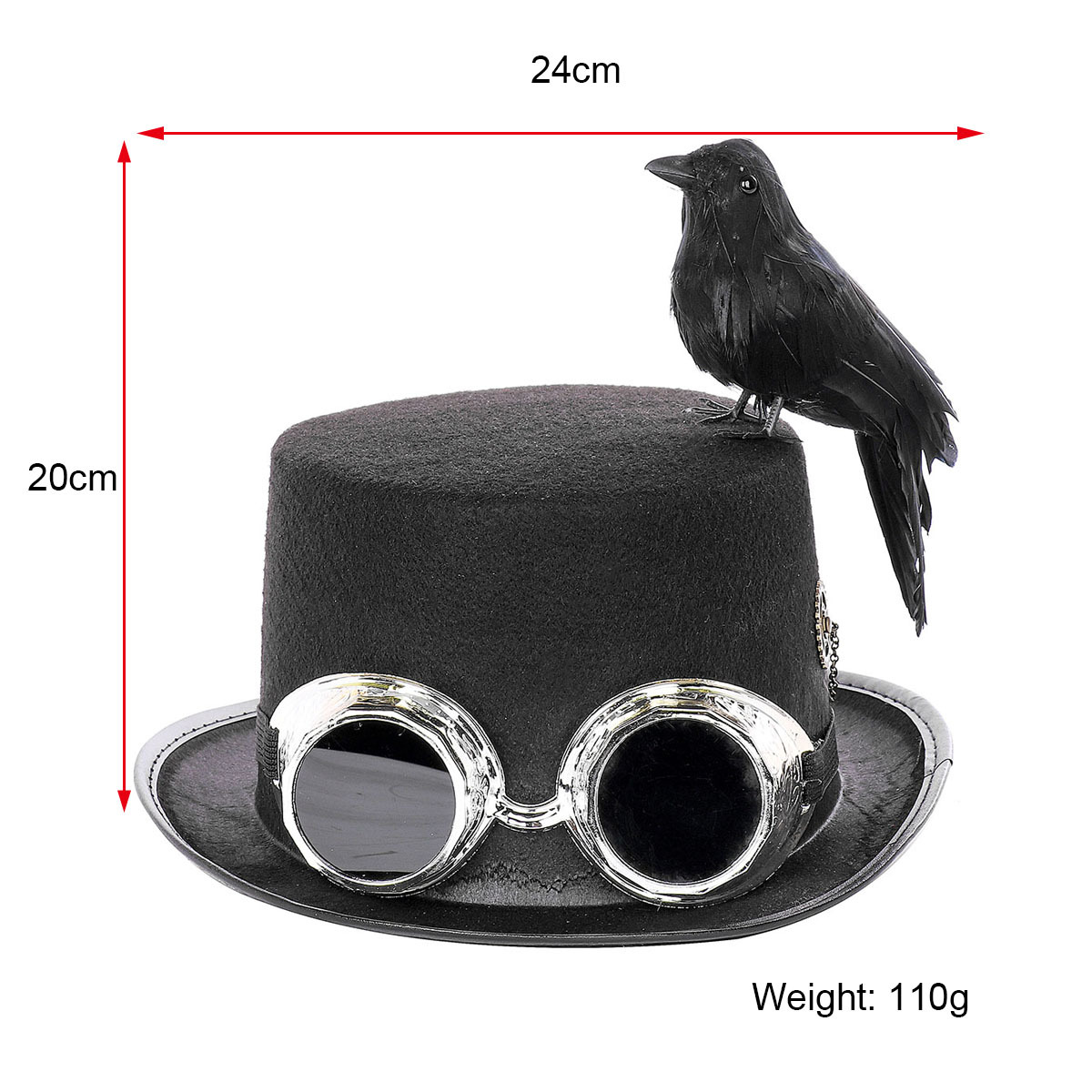 Title 1, Chapeau corbeau Steampunk pour costumes et cosp...