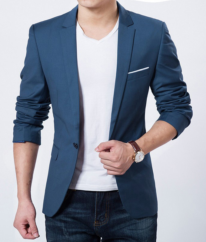 Title 7, Chaqueta casual de traje delgado para hombre