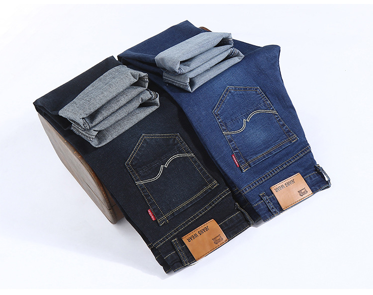 Title 13, Calças Jeans Masculinas Stretch Slim Straight L...