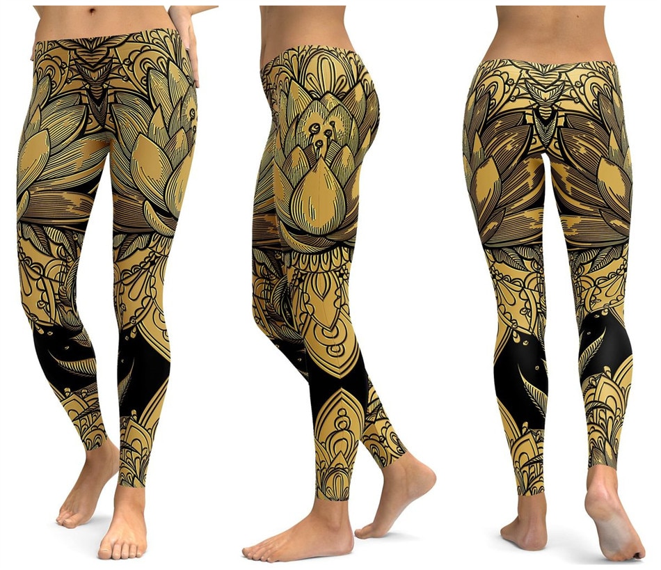 Title 5, Pantalones de yoga estampados para mujer transp...