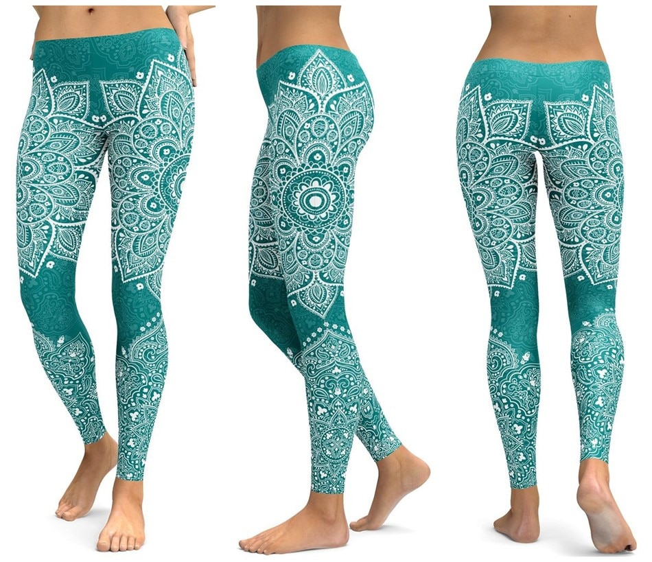 Title 6, Pantalones de yoga estampados para mujer transp...