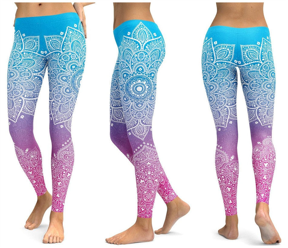 Title 7, Pantalones de yoga estampados para mujer transp...