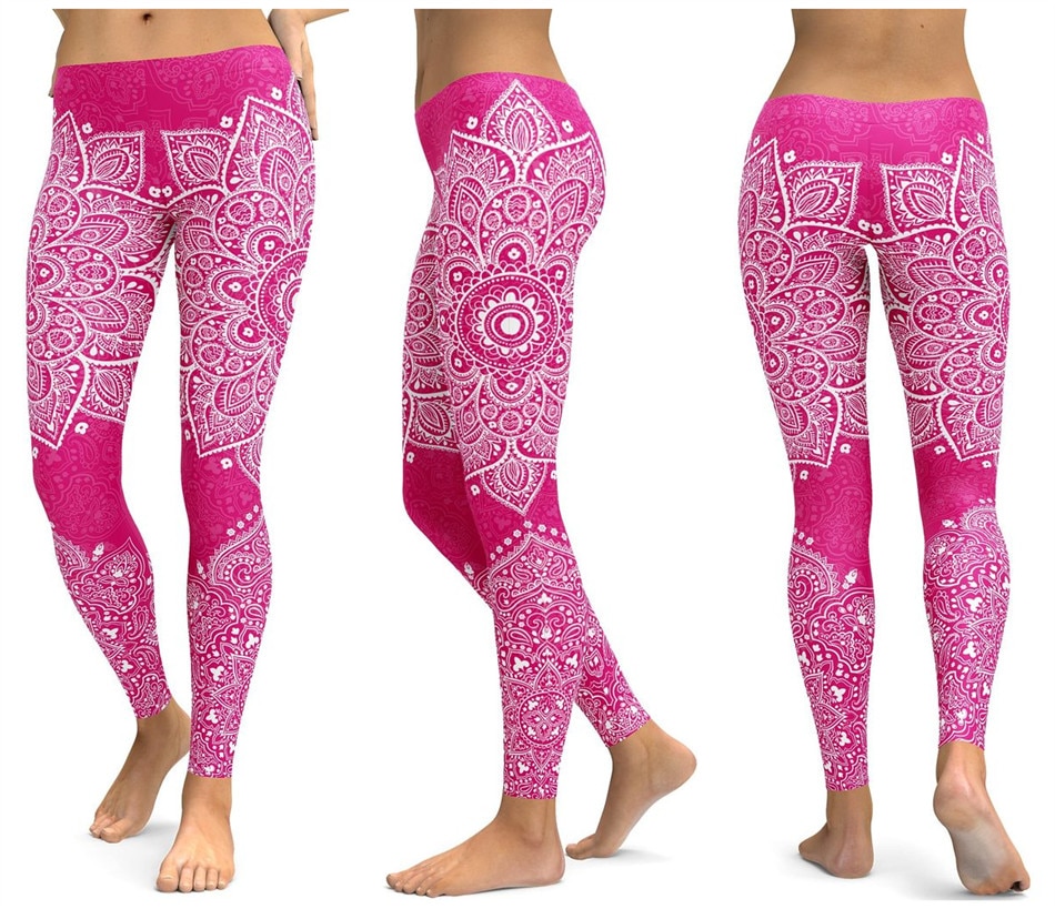 Title 8, Pantalones de yoga estampados para mujer transp...