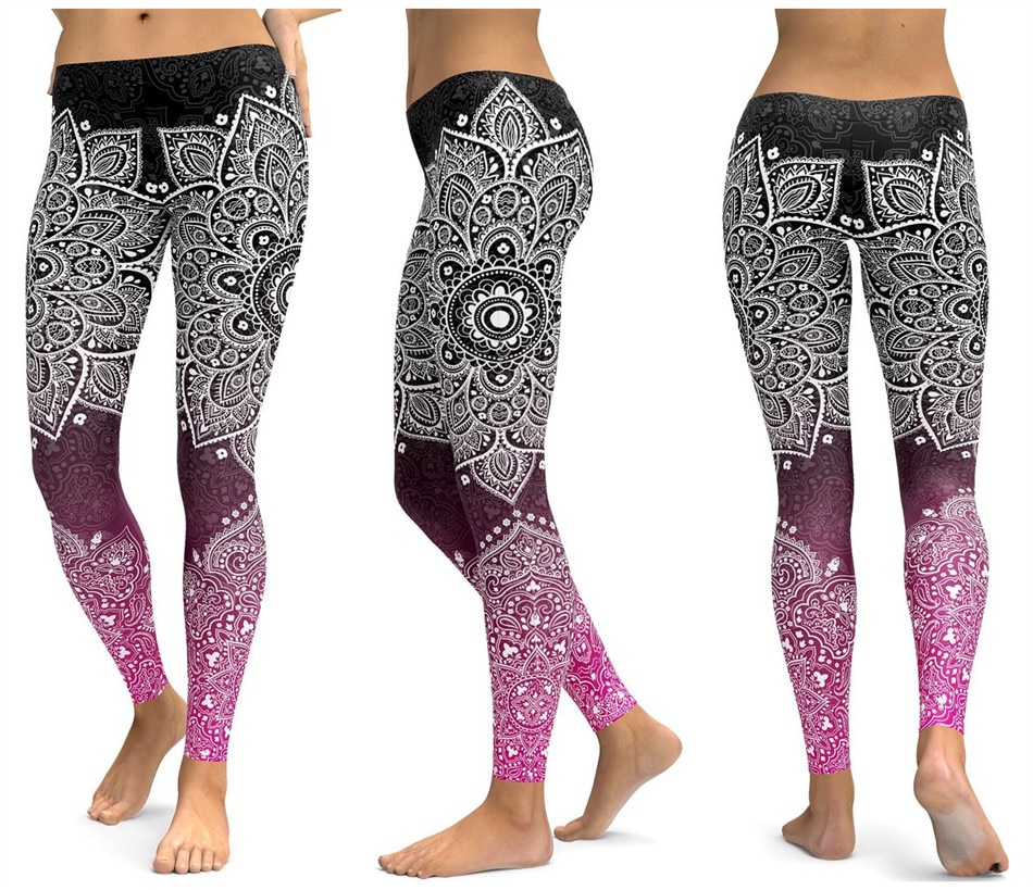 Title 9, Pantalones de yoga estampados para mujer transp...