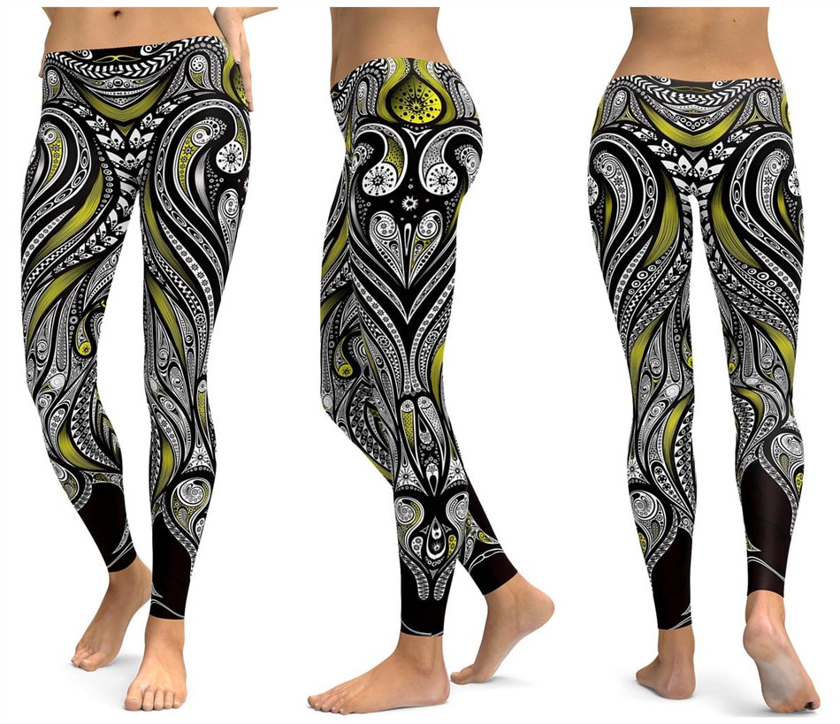 Title 10, Pantalones de yoga estampados para mujer transp...