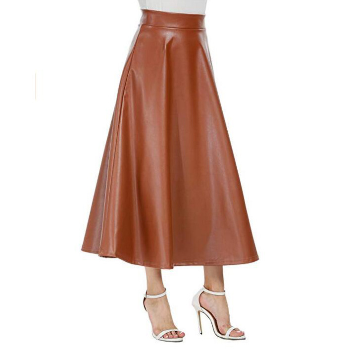 Title 9, PU Skirt Long High Waist Skirt for Women Stylis...