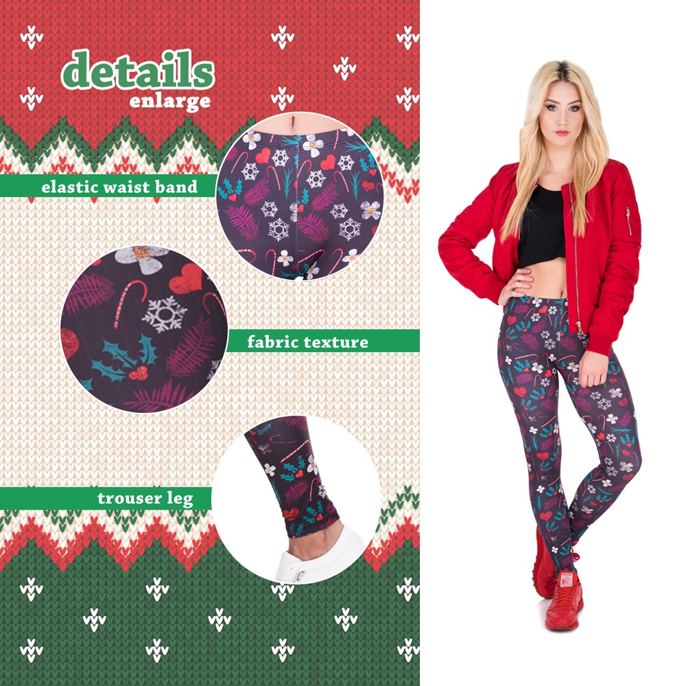 Title 2, Kerst bedrukte Capri sportleggings met hoge tai...