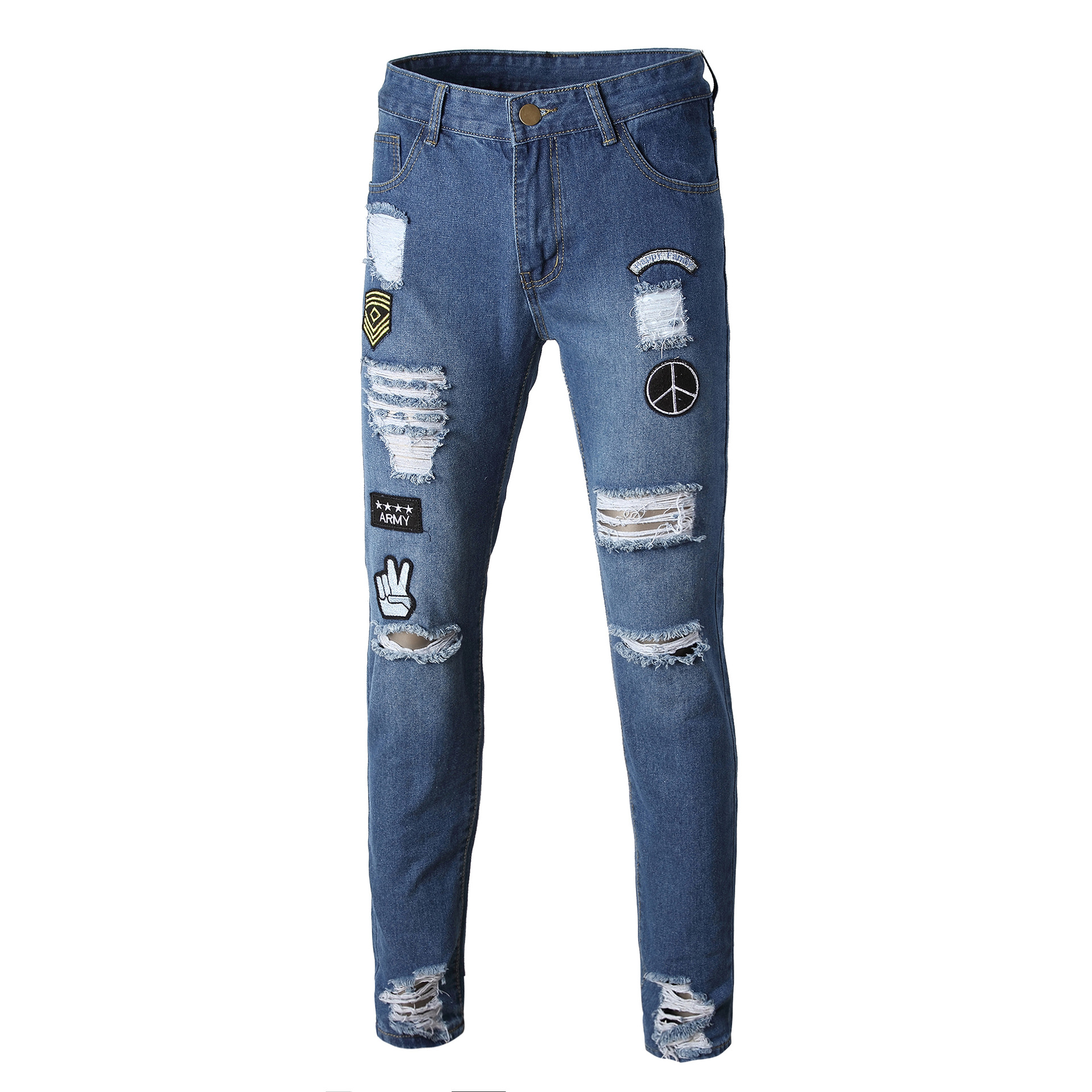 Title 2, Slim fit slim straight motorbroek voor heren. S...