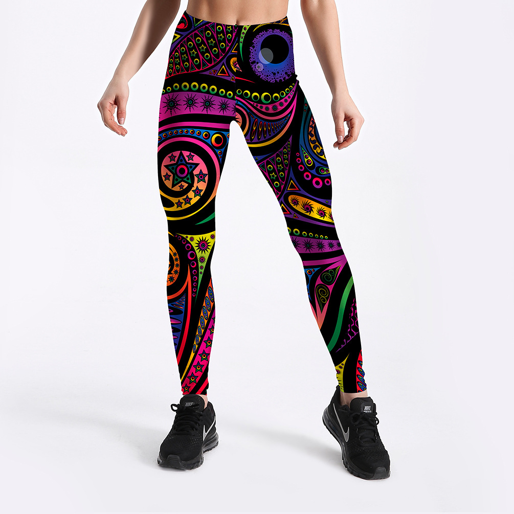 Title 3, Leggings Negros Sexys Estampados para Mujer, Pe...