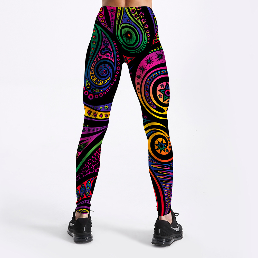 Title 4, Leggings Negros Sexys Estampados para Mujer, Pe...