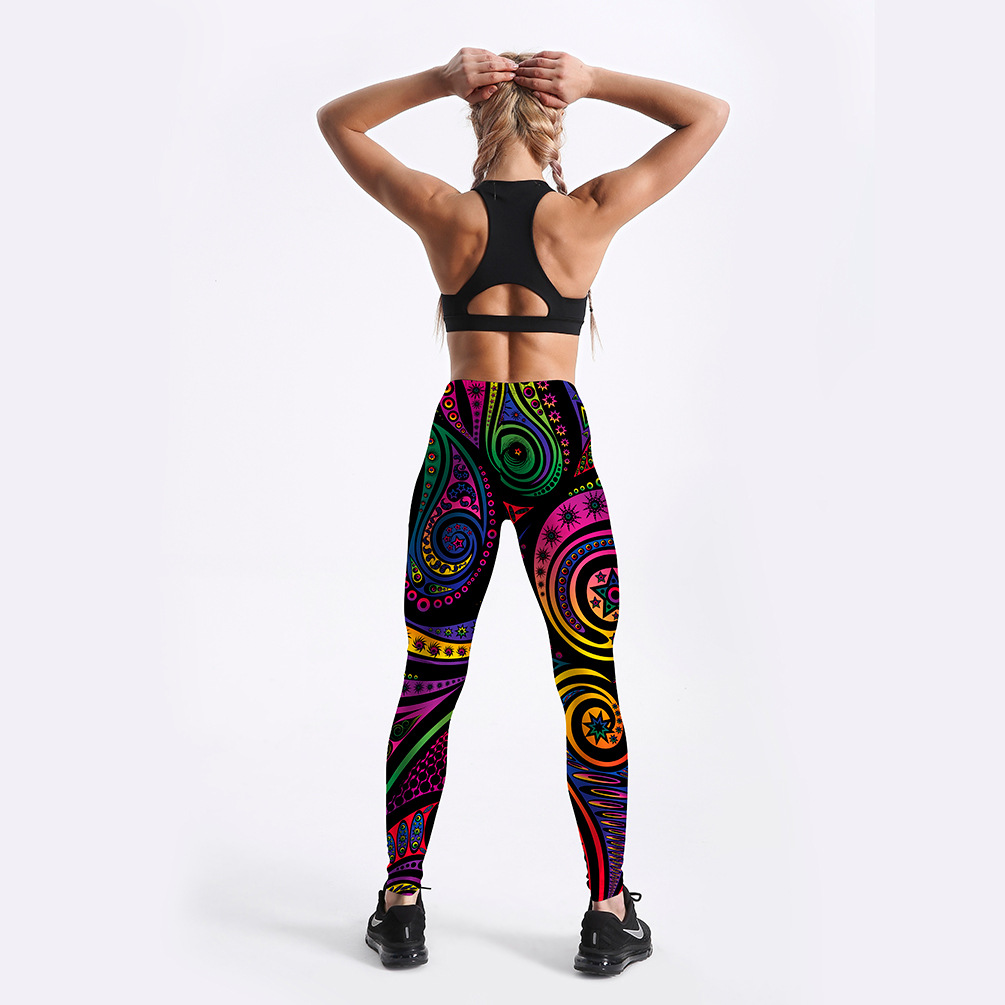 Title 7, Leggings Negros Sexys Estampados para Mujer, Pe...