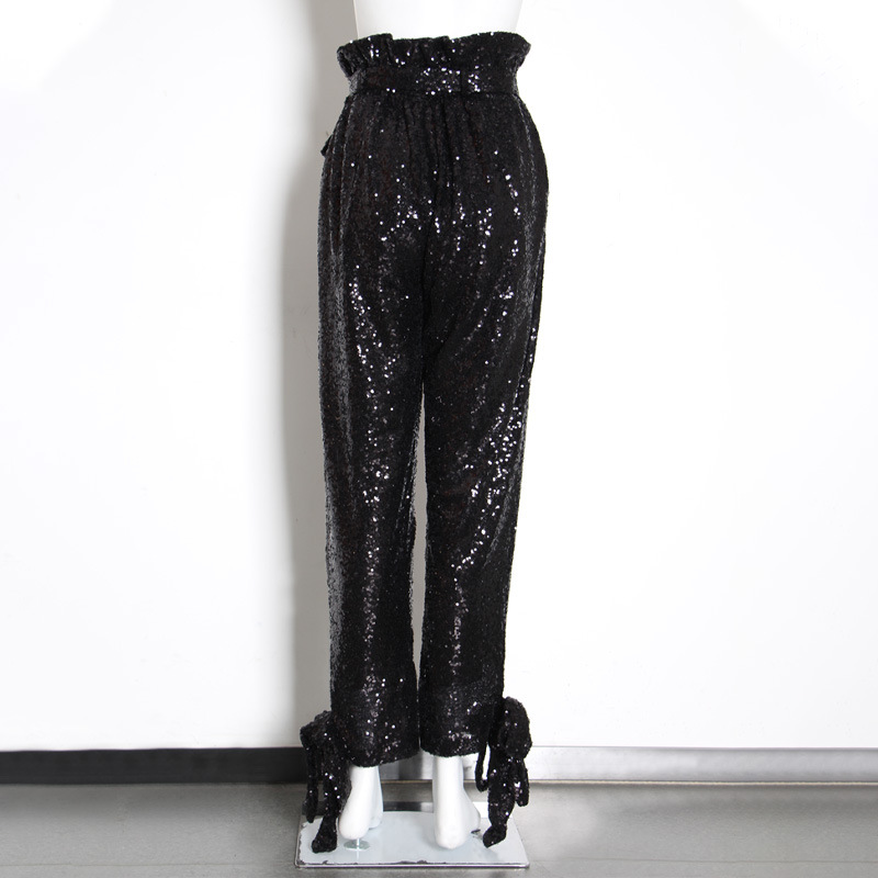 Title 4, Womens High Waist Bandage Pants with Sequins E...