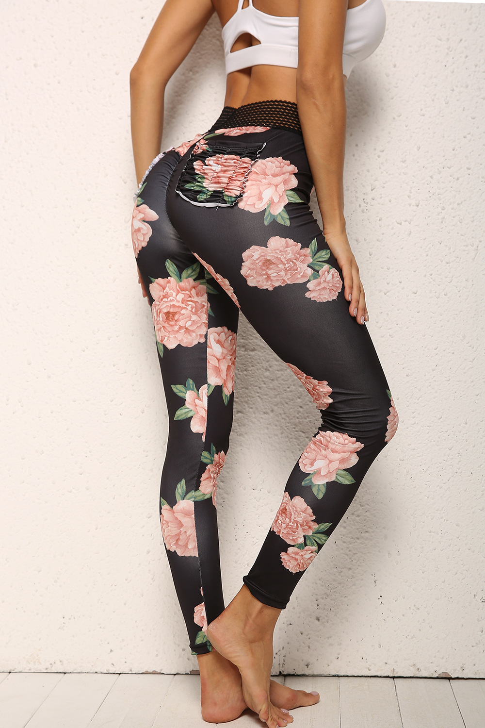 Title 2, Leggings esportivas femininas com estampas flor...