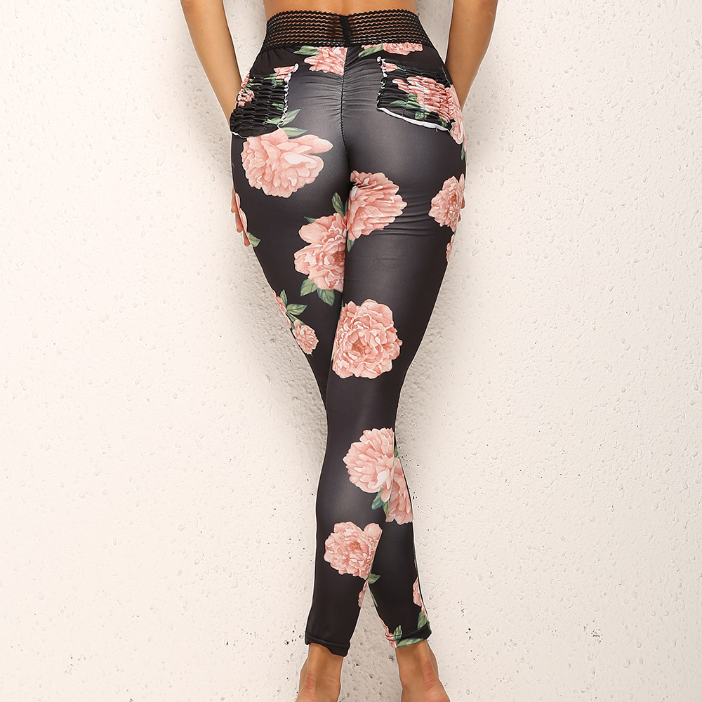 Title 4, Leggings esportivas femininas com estampas flor...