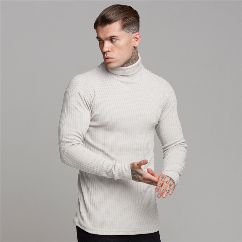 Title 3, High Collar T-shirt Long Sleeve T-shirt Men