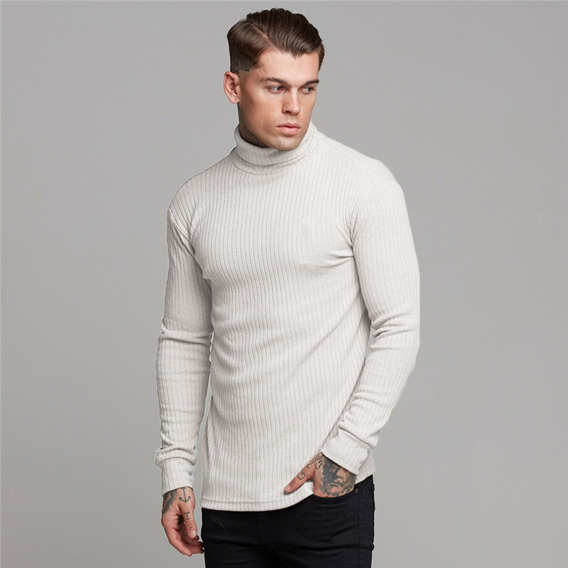 Title 4, High Collar T-shirt Long Sleeve T-shirt Men