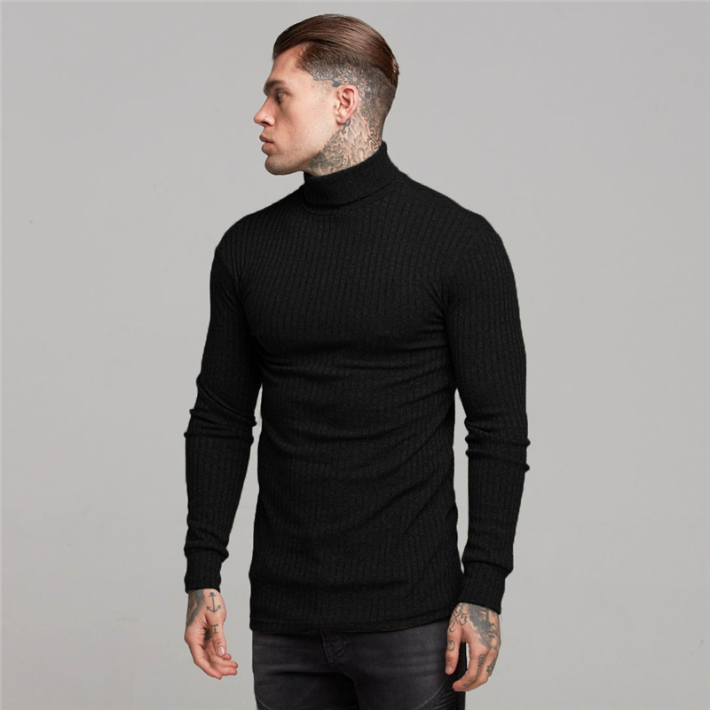 Title 8, High Collar T-shirt Long Sleeve T-shirt Men