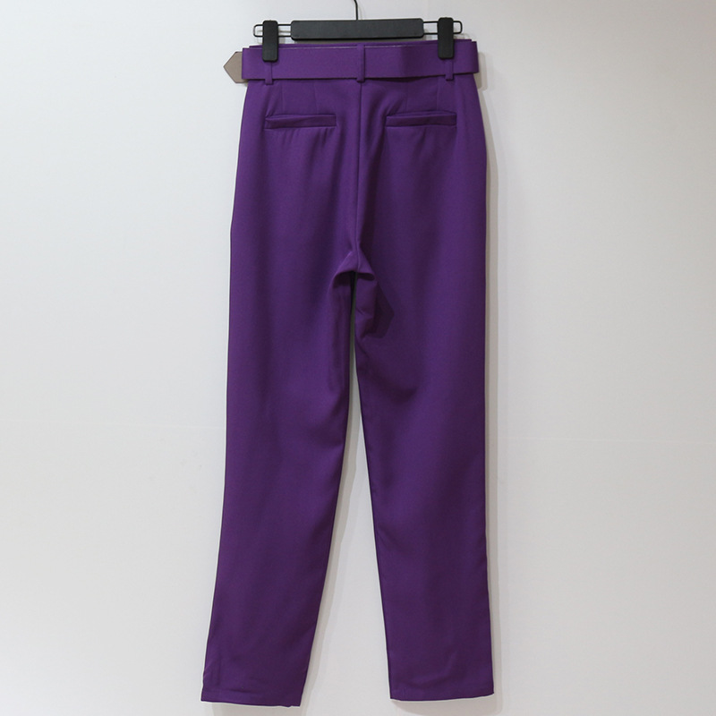 Title 10, Womens solid color high waist trousers, a vers...