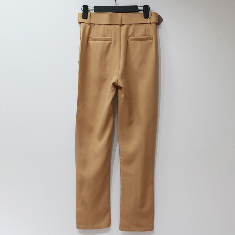 Title 12, Womens solid color high waist trousers, a vers...