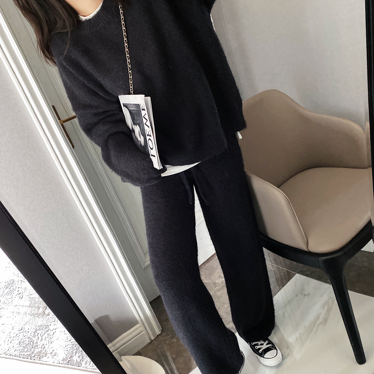 Title 4, Casual knit wide leg pants Comfortable and styl...