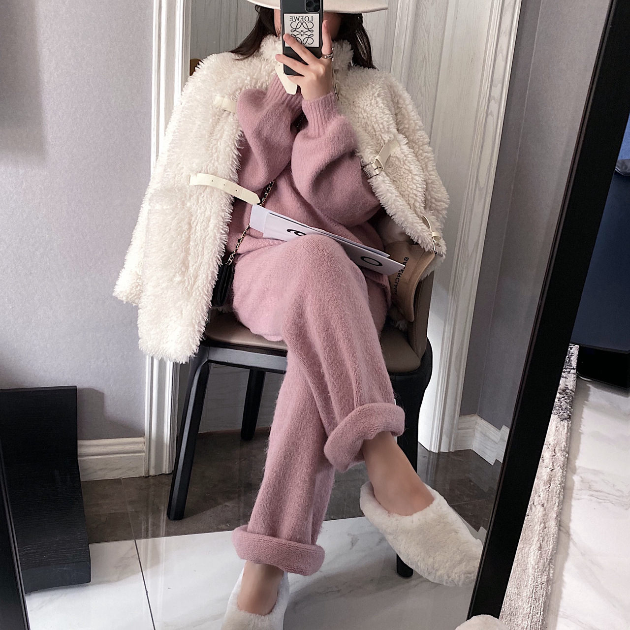 Title 18, Casual knit wide leg pants Comfortable and styl...