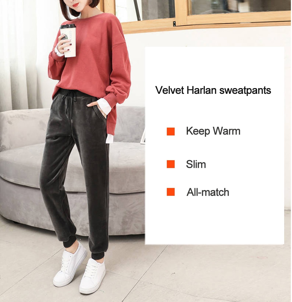 Title 4, Womens Winter Lamb Fur Cashmere Slim Pants Cas...