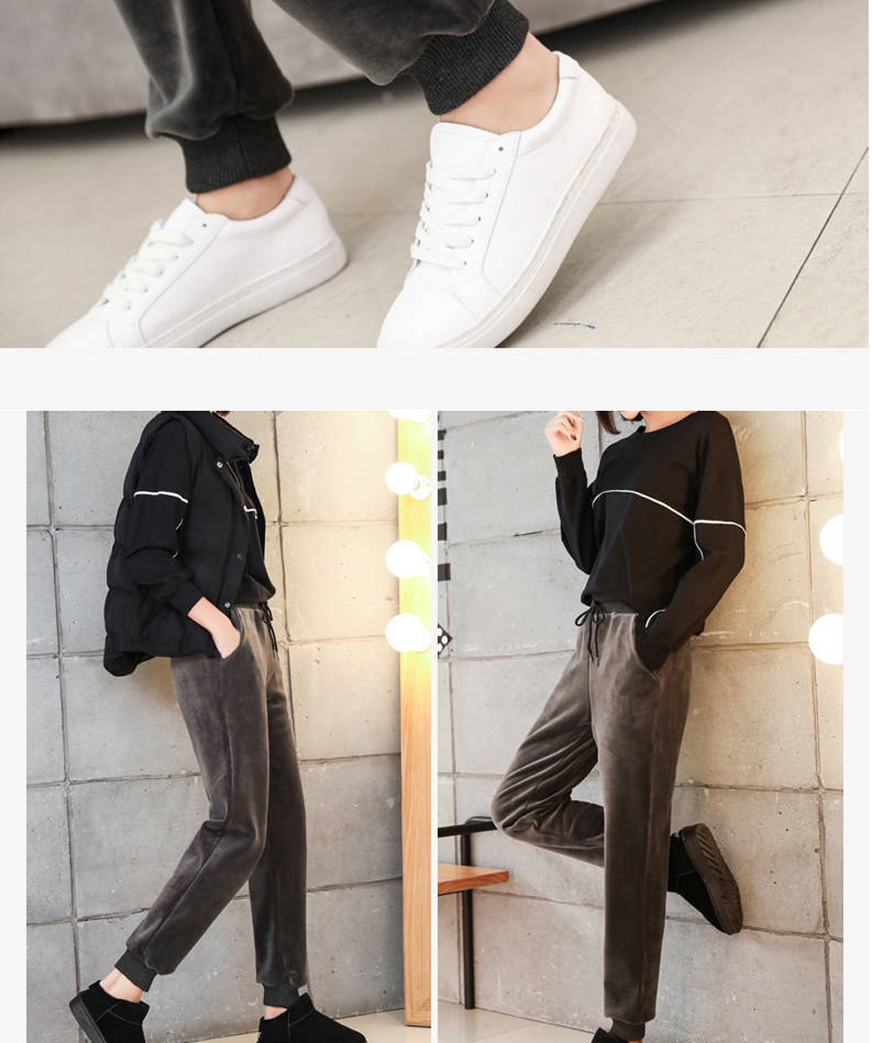 Title 10, Womens Winter Lamb Fur Cashmere Slim Pants Cas...