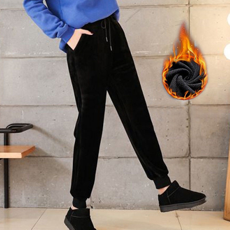 Title 17, Womens Winter Lamb Fur Cashmere Slim Pants Cas...