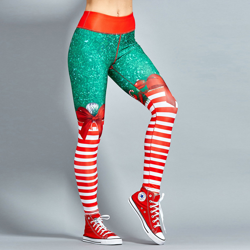 Title 2, Christmas print fitness yoga pants, festive wor...