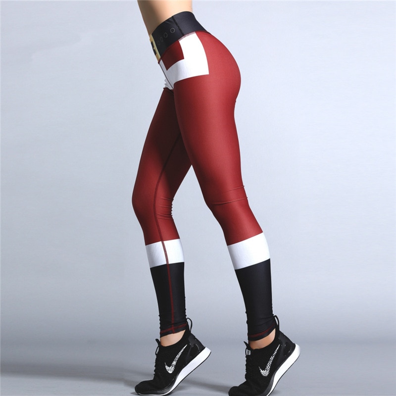 Title 14, Christmas print fitness yoga pants, festive wor...