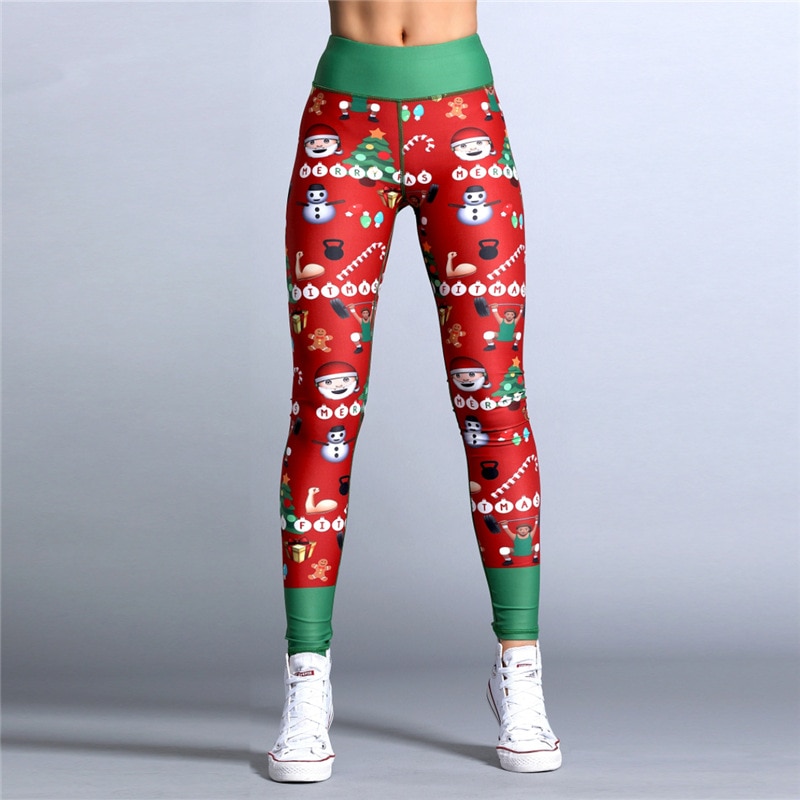 Title 18, Christmas print fitness yoga pants, festive wor...