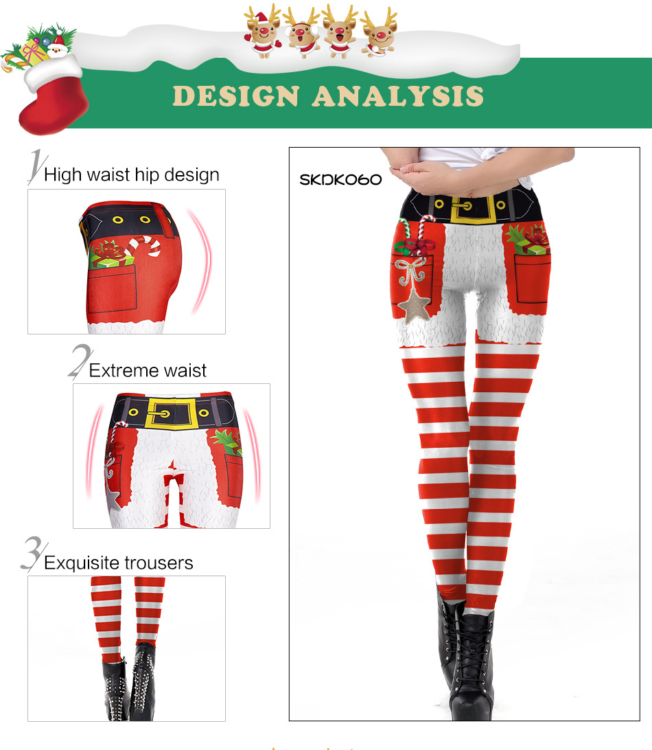 Title 2, Leggings justas com estampa digital de Natal. P...