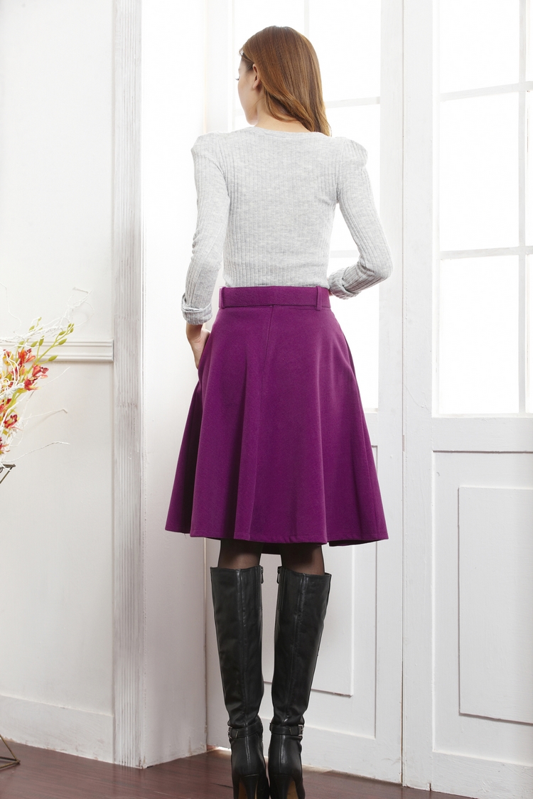 Title 5, Womens mid-length wool skirt offering style an...