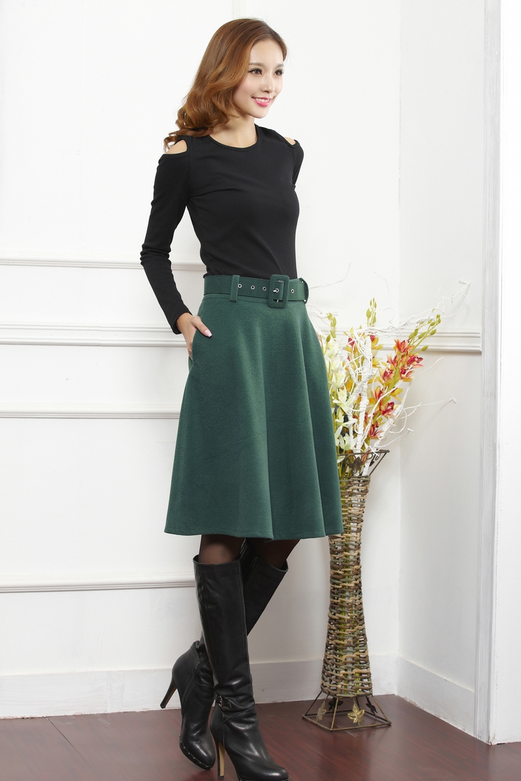 Title 11, Womens mid-length wool skirt offering style an...