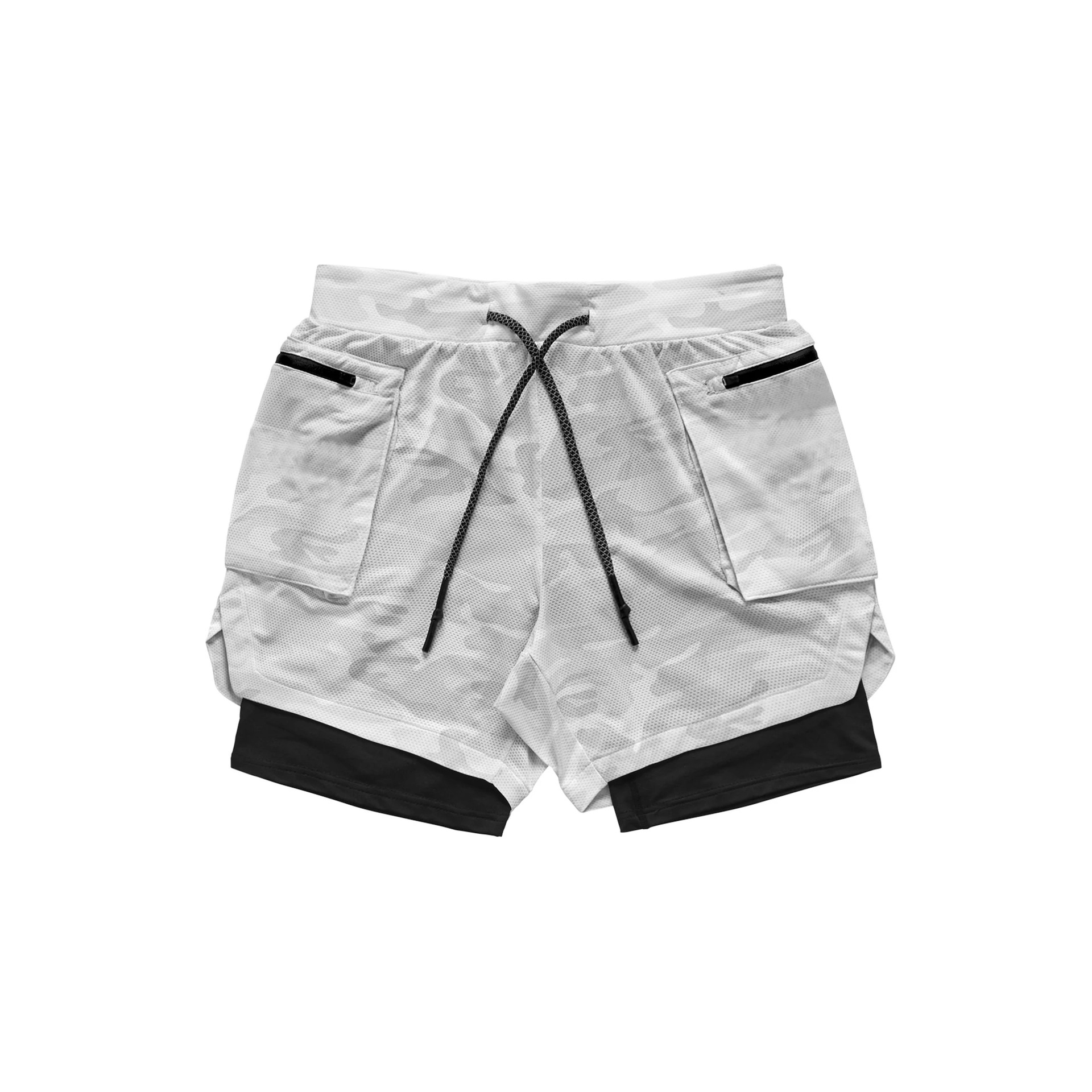 Title 6, Mesh-Sportshorts mit Doppelglanz und Camouflage...