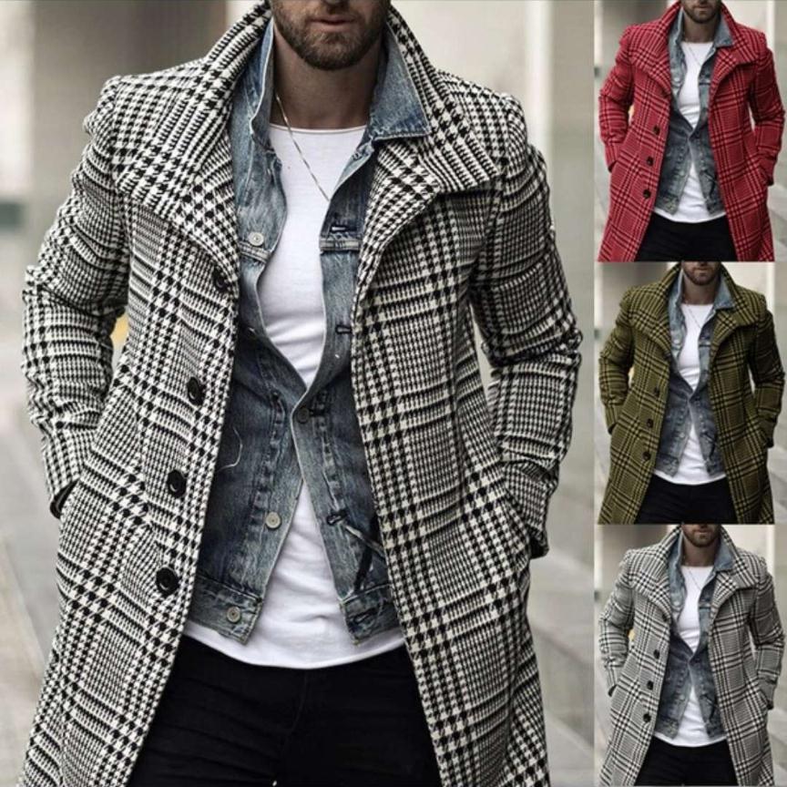 Title 2, Mens Plaid Lapel Coat