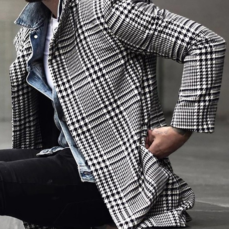 Title 5, Mens Plaid Lapel Coat