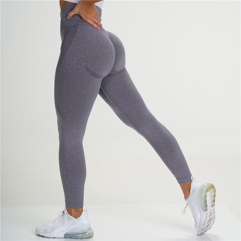 Title 17, Knitted, moisture-wicking yoga pants with a but...